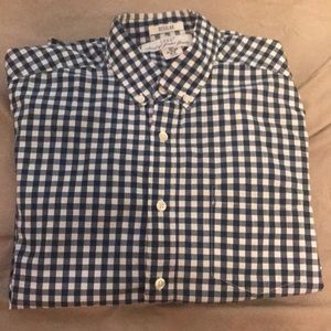 Blue and white button down shirt